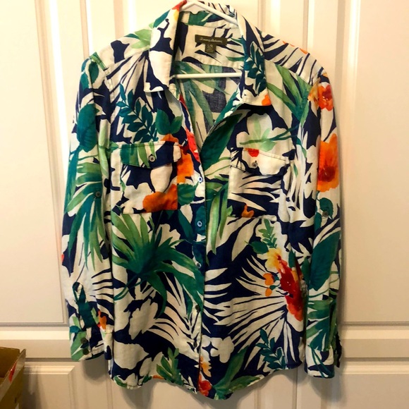 Tommy Bahama Tops - Tommy Bahama L/S Floral Linen Shirt
